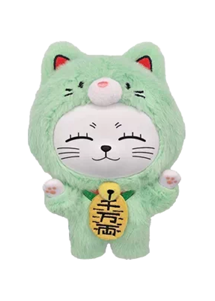 Mint Green Turbo Granny Lucky Cat Plush Pendant (15 cm) — SUNRISEPOP